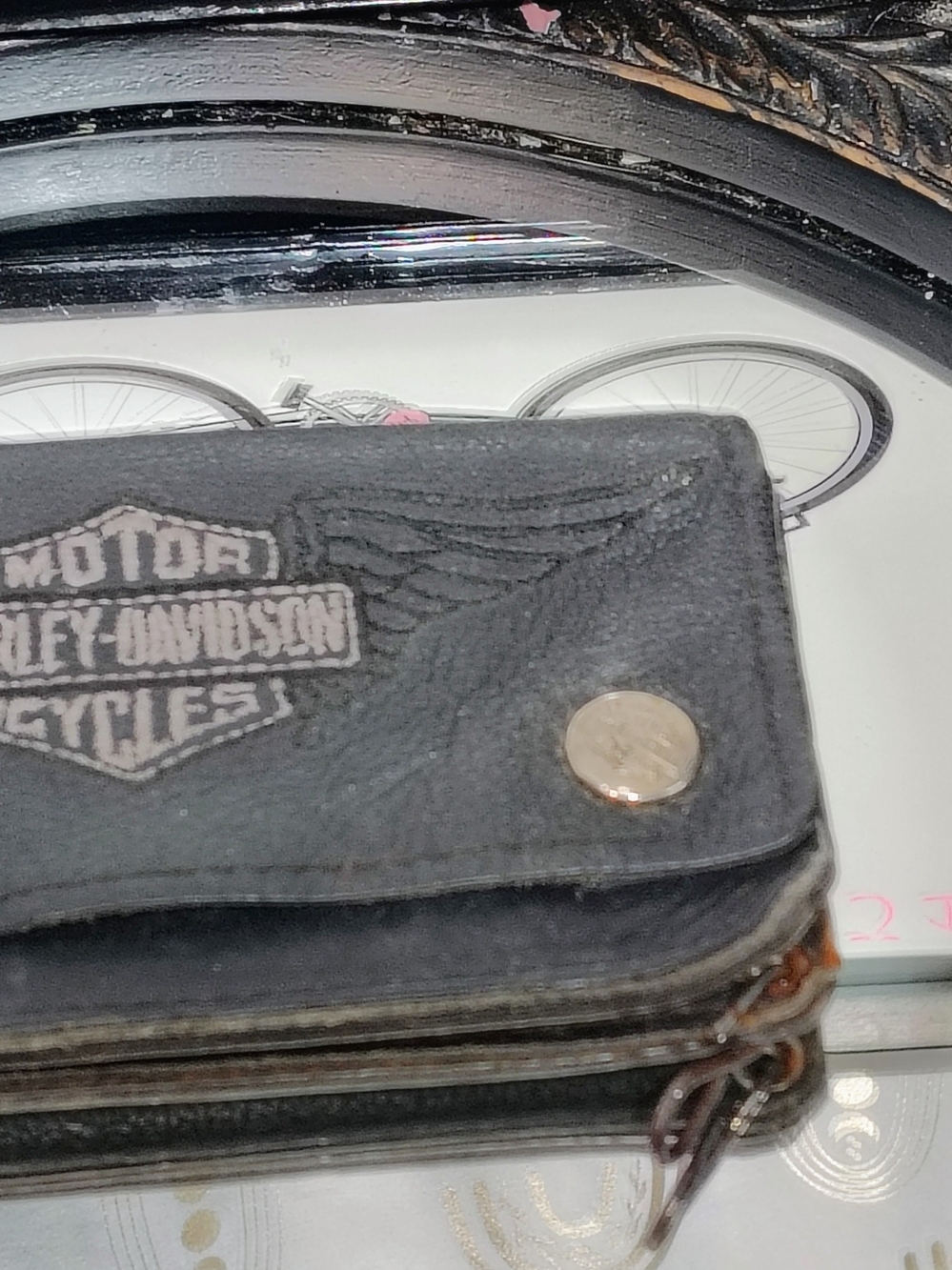 Harley-Davidson Black Leather Zip Wallet